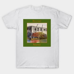 Lobster traps sitting on the dock in Belfast Maine T-Shirt